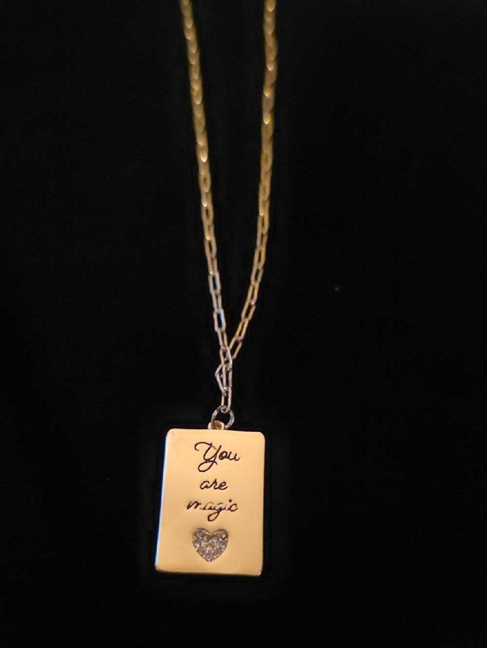 LC Lauren Conrad Gold-tone 'You Are Magic' Heart Accent Pendant Necklace